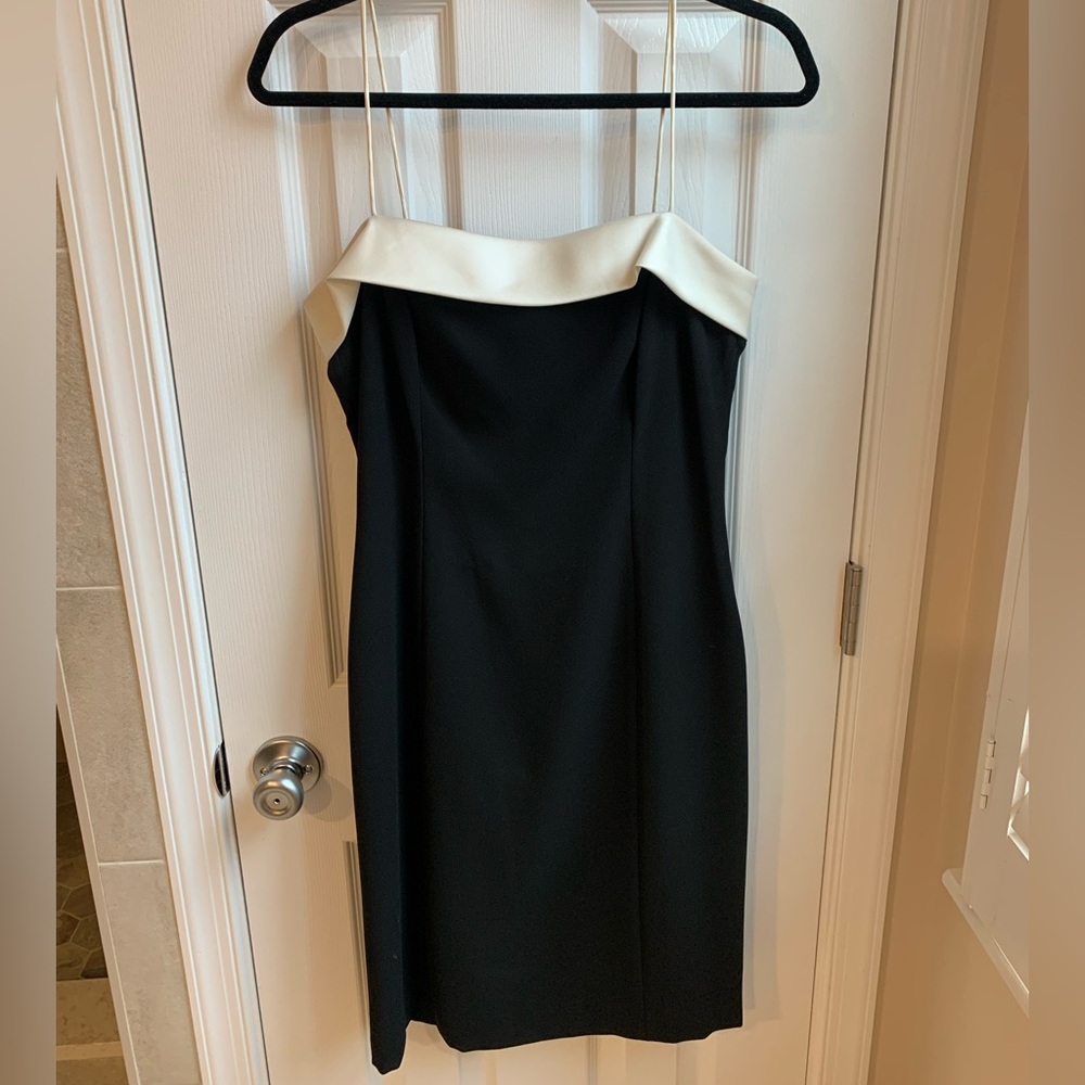 Ann Taylor Vintage Black Dress with Cream Accent
